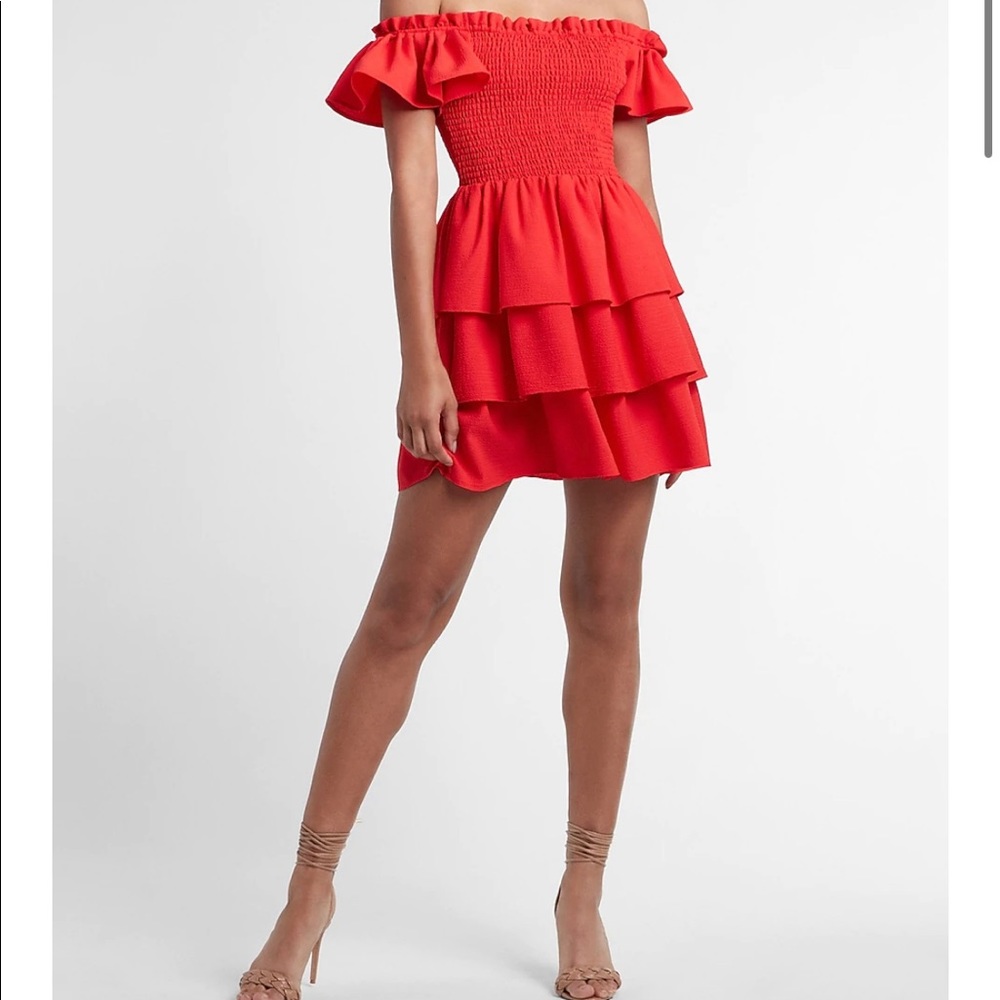 Smocked off the shoulder dress